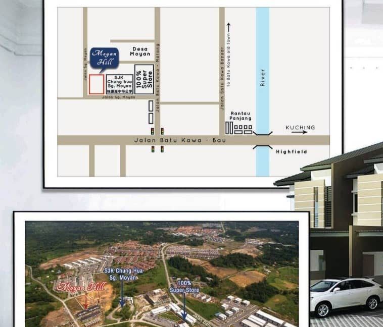 Moyan Hill Double Storey Corner Terrace House For Sale Moyan Kuching Range International
